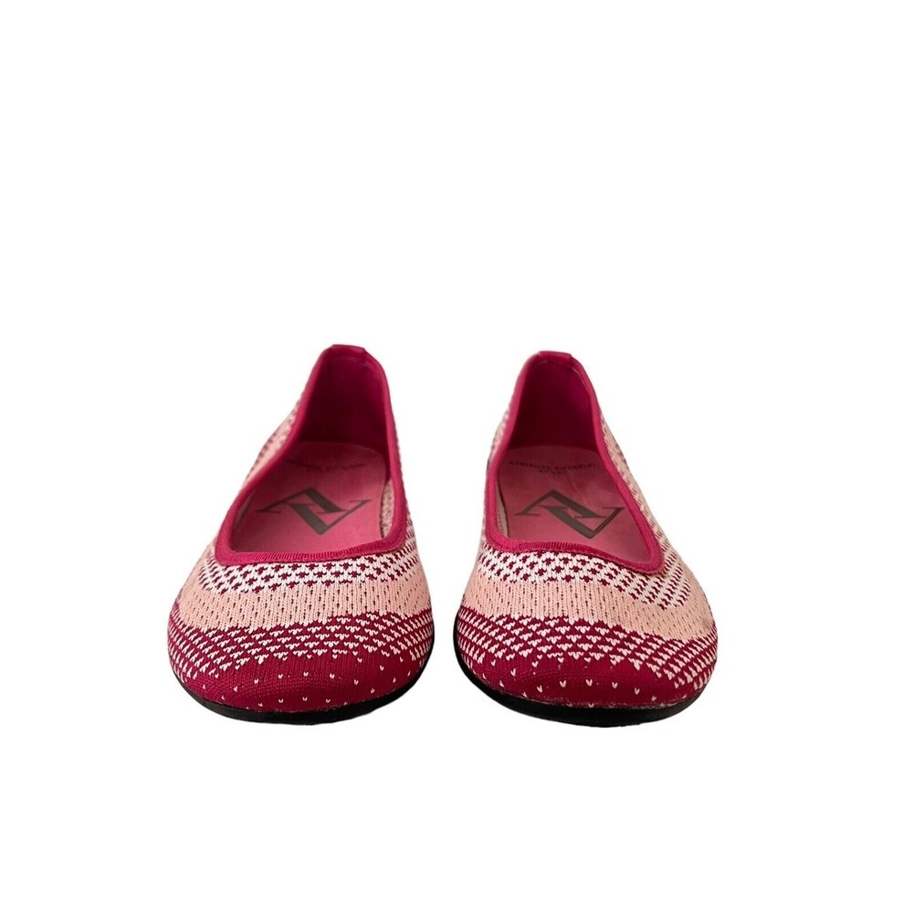 Adrienne Vittadini Womens Size 8 Pink Knit Ballet Flats